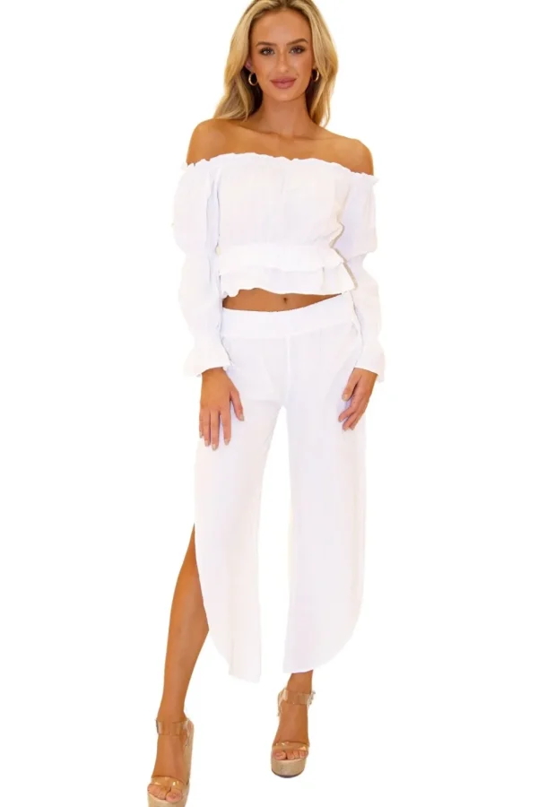 Lexi' Puffed Sleeve Top White