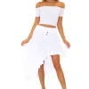 Lola' Off-Shoulder Crop Top White