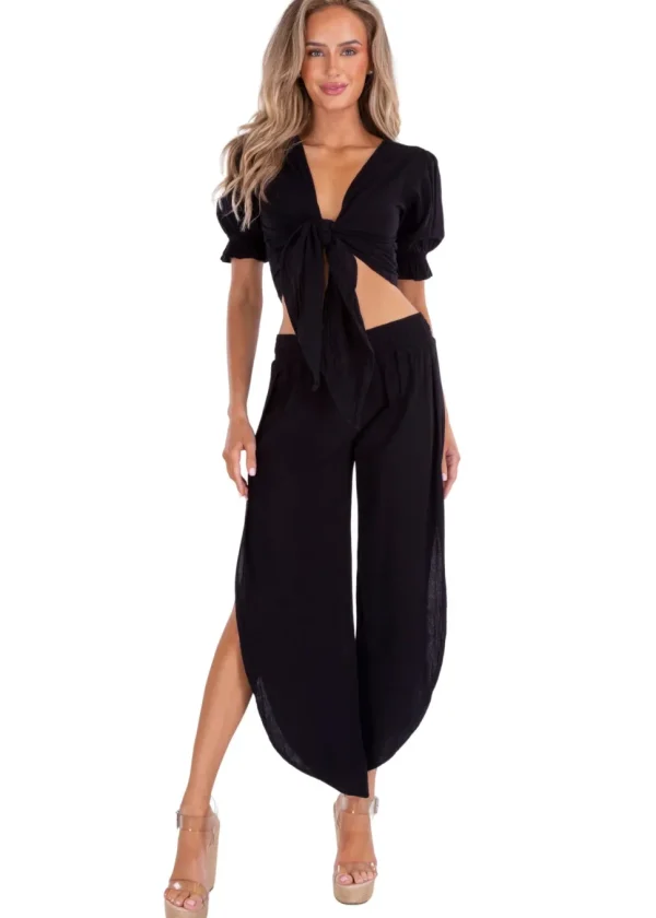 Lucy' Tie Front Crop Top