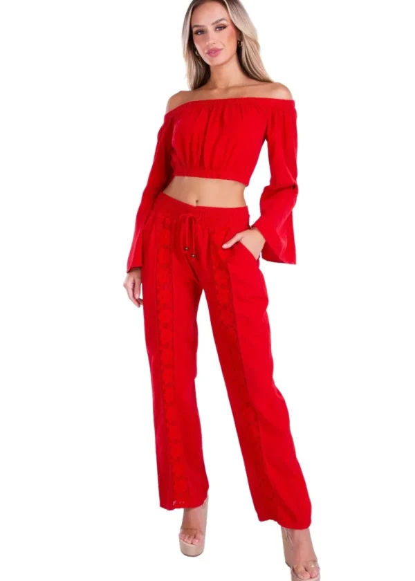 Magnolia' Crochet Front Detail Pants