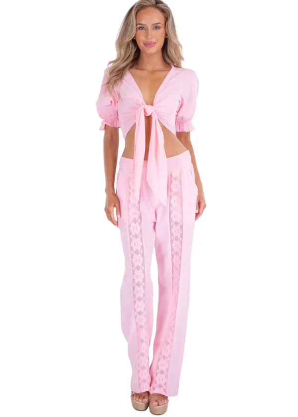 Magnolia' Crochet Front Detail Pants