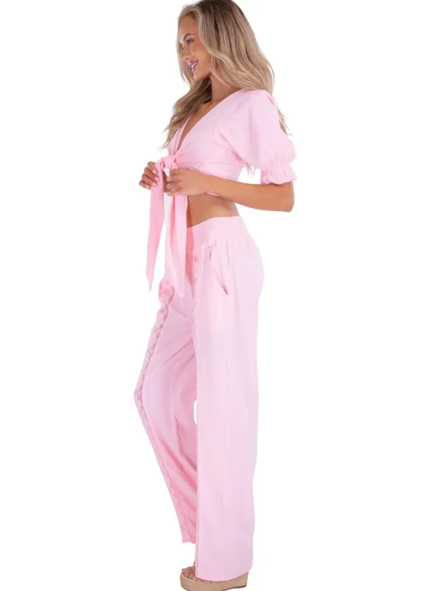 Magnolia' Crochet Front Detail Pants