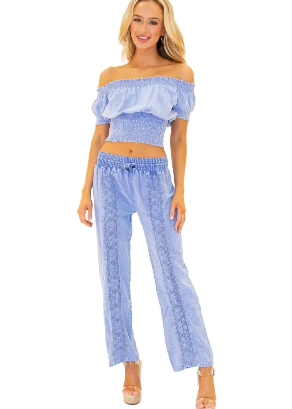 Magnolia' Crochet Front Detail Pants