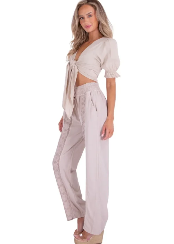 Magnolia' Crochet Front Detail Pants