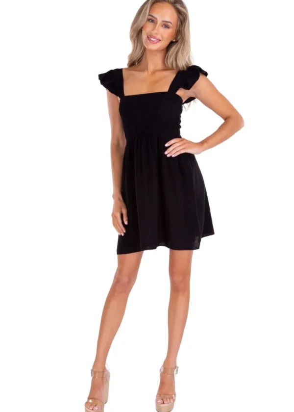 Malia' Ruffle Shoulder Mini Dress