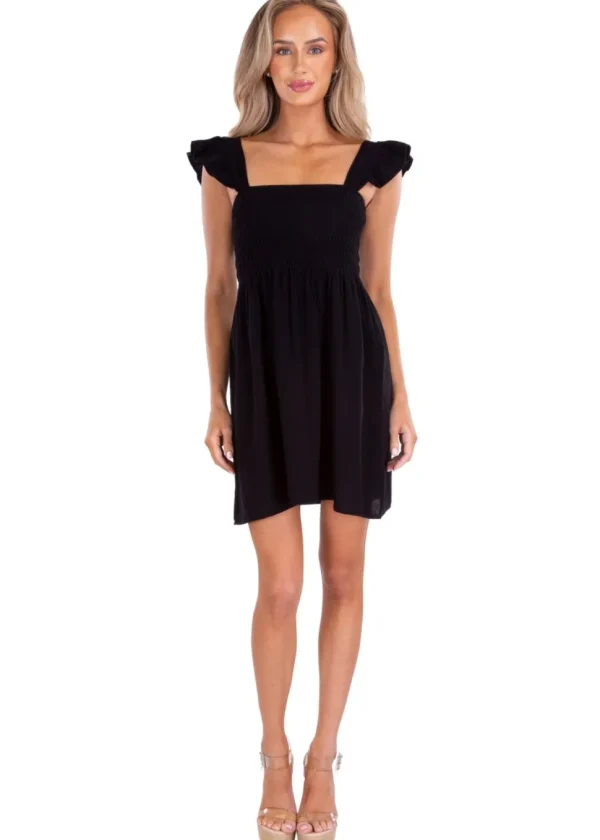 Malia' Ruffle Shoulder Mini Dress