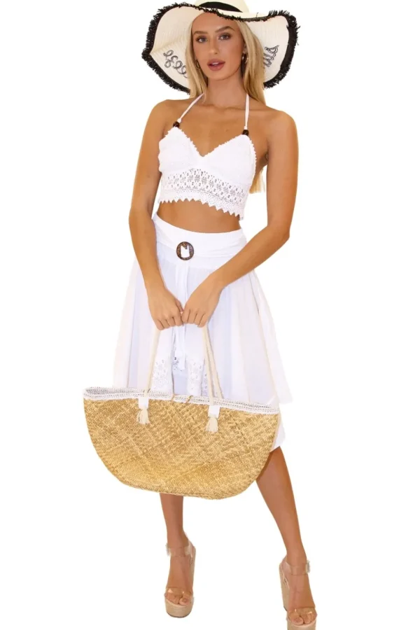 Melody' Flowy Skirt White
