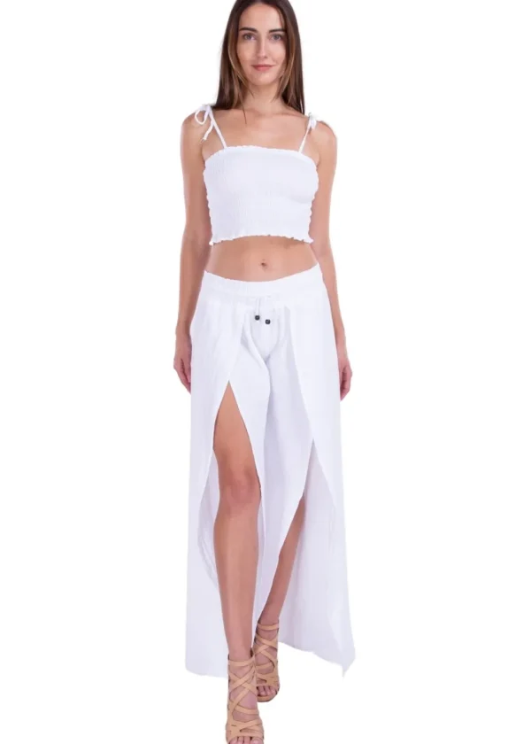 Mia' Shirred Tube Top White