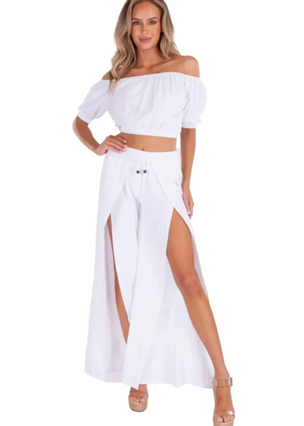 Mikayla' Front Split Flare Pants