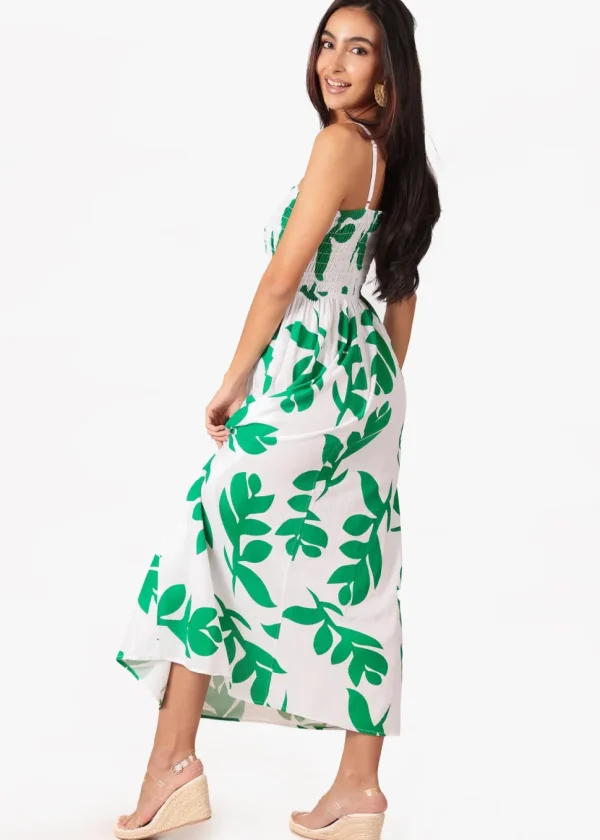 Milani' Print Green Cotton Maxi Dress