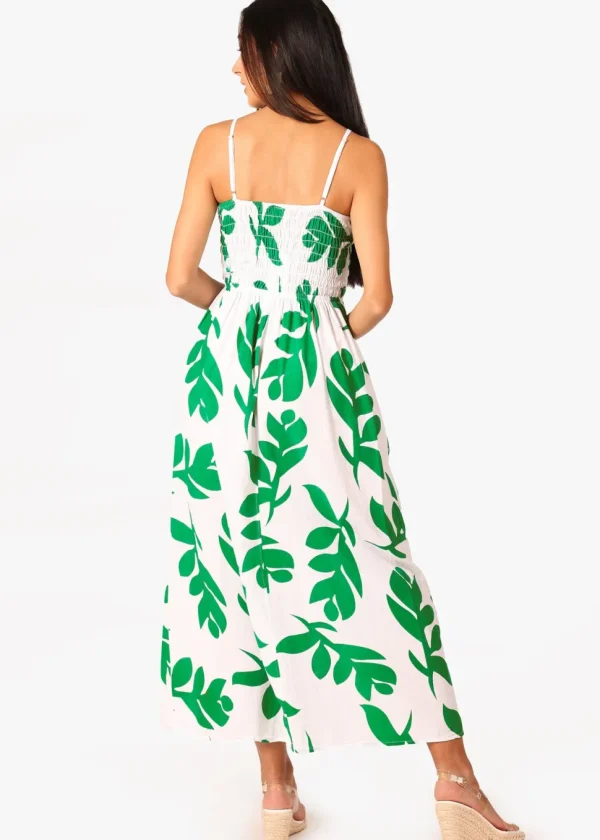 Milani' Print Green Cotton Maxi Dress