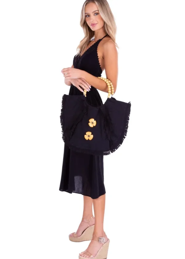 Octavia' Cotton Bag Black