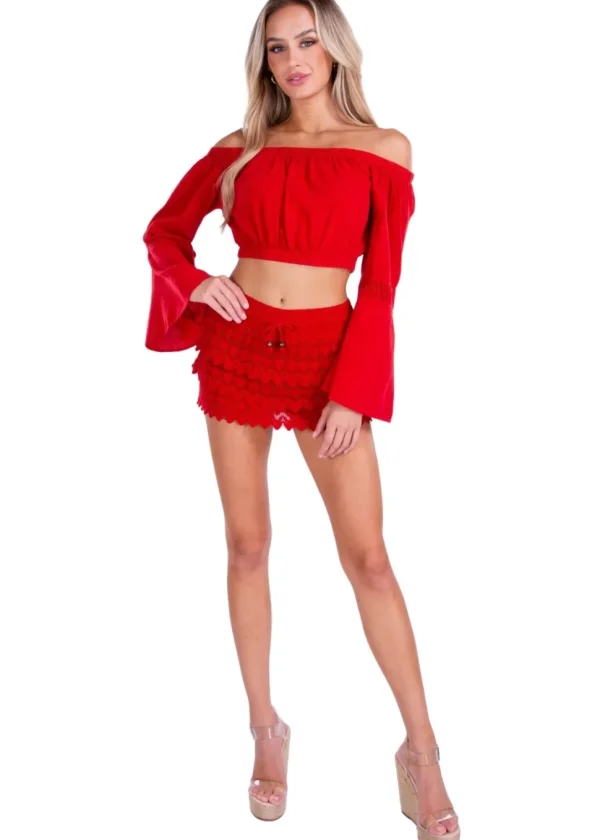 Polly' Tiered Crochet Skort