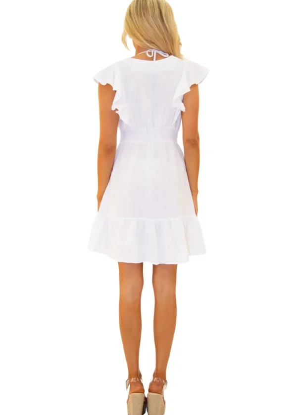 Quinn' Crochet Waist Dress White