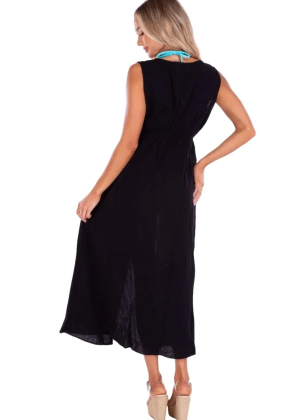 Roberta' Tie-Front Cover-Up Black