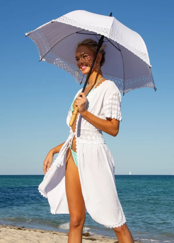 Sadie' Tie-Front Cover-Up White