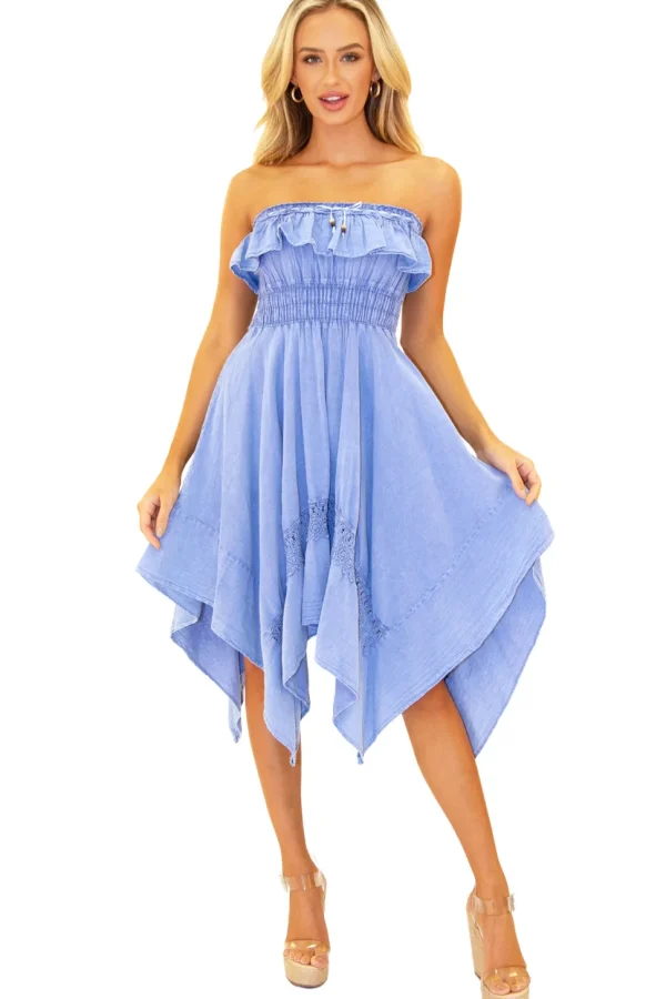 Sasha' Strapless Flowy Dress