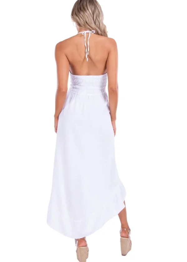 Serenity' High Low Dress White