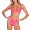 Splashing Good Time' Twist Ribbed Bikini Coral