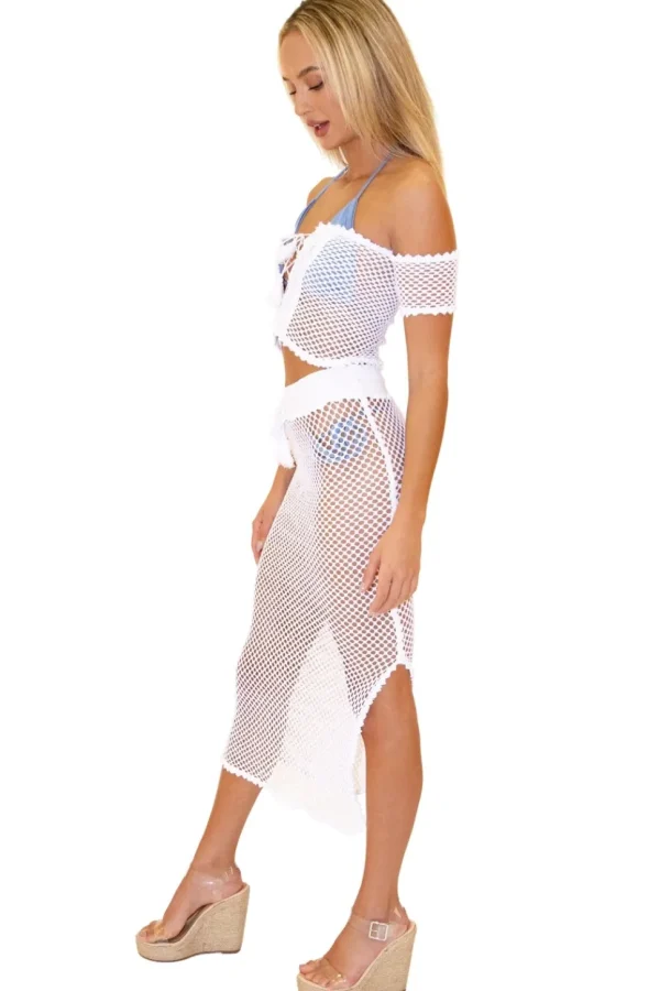 Stassie' Cotton Mesh Skirt