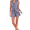Stay On Tropic' Print Front Tie Top Black