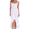 Susie' High Low Dress White