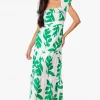 Talia' Print Green Cotton Maxi Dress